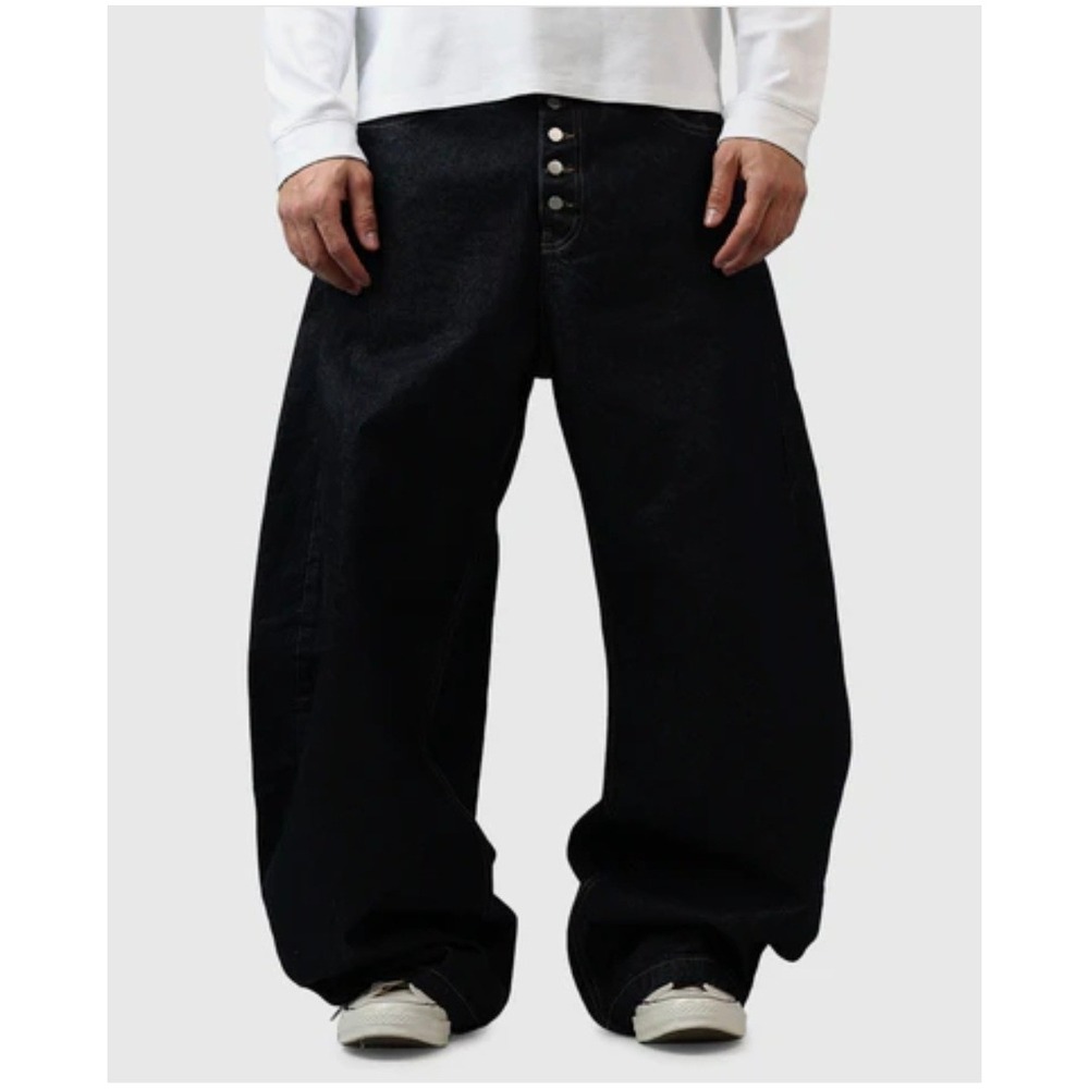 MNML Exposed Shank Barrel Denim Pants Rinse Indigo Dark Wash Jeans 28 Mens NWT